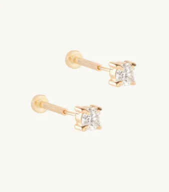 Flat Back Angel Diamond Stud